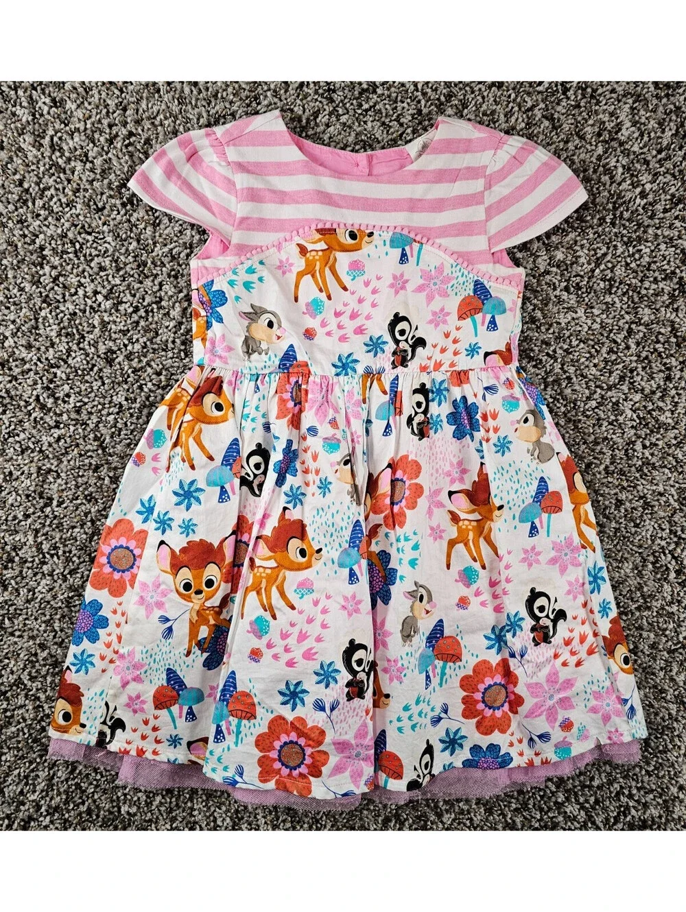 Disney Store Toddler Girls Sz 4T Bambi woodland friends dress